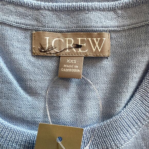 J.Crew Belted Sweater Shell Merino Wool Top Fine Rib Date Office CG796 XXS FLAW - Picture 12 of 13